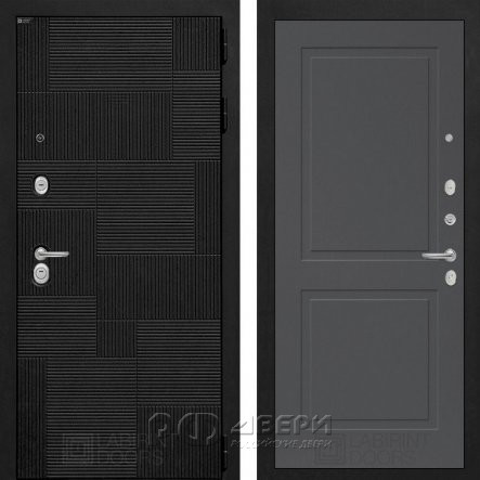 Входная металлическая дверь Pazl 11 (лофт черный/графит софт)