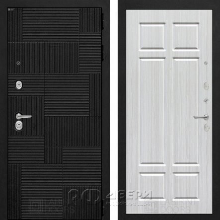 Входная металлическая дверь Pazl 08 (лофт черный/кристалл вуд)