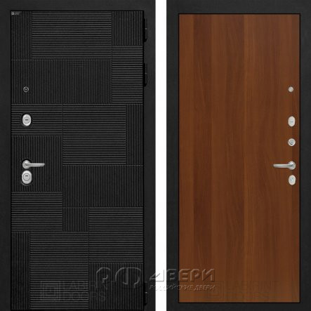 Входная металлическая дверь Pazl 05 (лофт черный/итальянский орех)