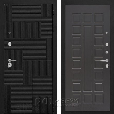 Входная металлическая дверь Pazl 04 (лофт черный/венге)