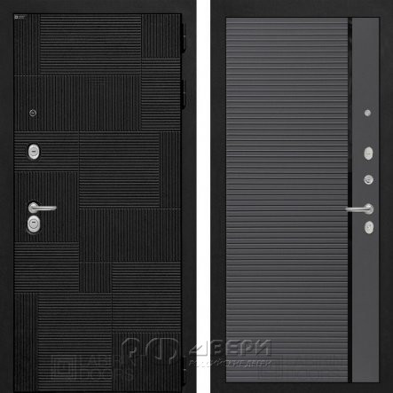 Входная металлическая дверь Pazl 22 (лофт черный/графит софт)