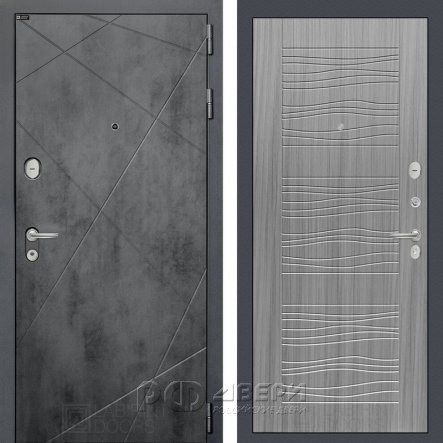 Входная металлическая дверь Loft 06 (бетон темный/сандал серый)