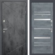 Входная металлическая дверь Loft 20 (бетон темный/зеркало бетон темный)
