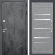 Входная металлическая дверь Loft 20 (бетон темный/зеркало бетон светлый) 