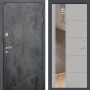 Входная металлическая дверь Loft 19 (бетон темный/зеркало грей софт)