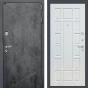 Входная металлическая дверь Loft 12 (бетон темный/белое дерево)
