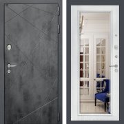 Входная металлическая дверь Loft (бетон темный/зеркало белый софт)