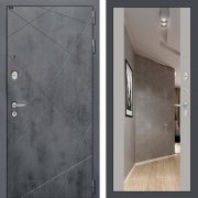 Входная металлическая дверь Loft (бетон темный/зеркало грей софт)