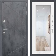 Входная металлическая дверь Loft 18 (бетон темный/зеркало белое дерево)