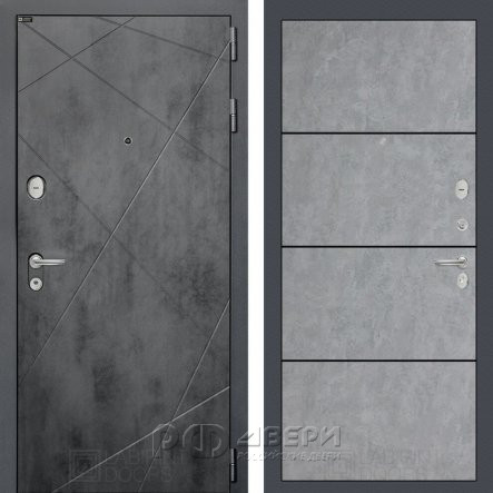 Входная металлическая дверь Loft 25 (бетон темный/бетон светлый)
