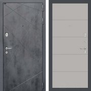 Входная металлическая дверь Loft 13 (бетон темный/грей софт)