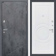 Входная металлическая дверь Loft 23 (бетон темный/белый софт)