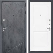 Входная металлическая дверь Loft 11 (бетон темный/белый софт)