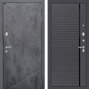 Входная металлическая дверь Loft 22 (бетон темный/графит софт)