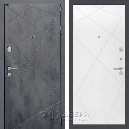 Входная металлическая дверь Loft 24 (бетон темный/белый софт)