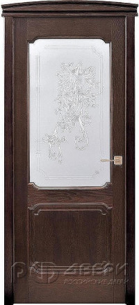 Межкомнатная дверь из массива дуба Д7/2 остекленная (Венге)