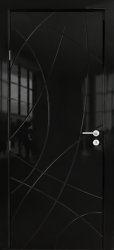 Межкомнатная дверь 23L ПГ (Эмаль черная глянцевая)