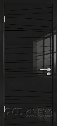 Межкомнатная дверь 18L ПГ (Эмаль черная глянцевая)