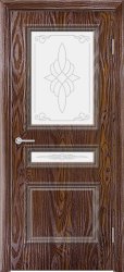 Межкомнатная дверь ПВХ Скинни-15 ПО (Dark Barnwood/White Сrystal)