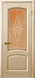 Межкомнатная дверь Лаура остекленная (Беленый Дуб)