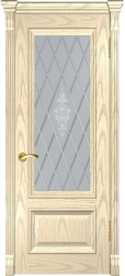 Межкомнатная дверь Фараон 1 остекленная (Слоновая кость)