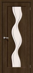 Межкомнатная дверь Вираж 2 ПО (Dark Barnwood/Art Glass)