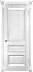Межкомнатная дверь Фараон-2 дуб ПГ (Белая эмаль/Шпон)