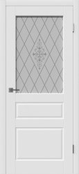 Межкомнатная дверь Честер ПО (Эмаль белая/Стекло ромб)