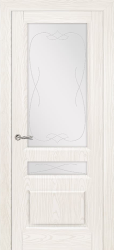Межкомнатная дверь Малахит-2 ПО (Белый Ясень/Решетка)