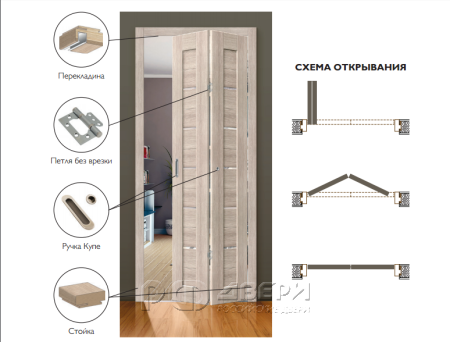 Установка двери книжка