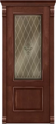 Межкомнатная дверь Прага ПО (Миланский Орех) стекло АП-49