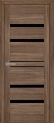 Межкомнатная дверь UniLine 30030 ПО (Серый Велюр/Черный лакобель)