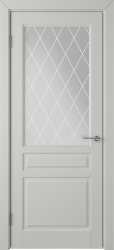 Межкомнатная дверь Стокгольм ПО (Эмаль серая/Стекло ромб)