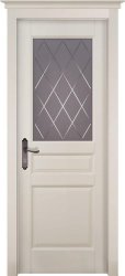 Межкомнатная дверь Валенсия остекленная (Эмаль слоновая кость)