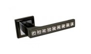 Ручка для межкомнатной двери 301 BH Crystal (Черный никель с кристаллами)