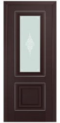 Межкомнатная дверь Profil Doors 28U (Темно-коричневый/Кристалл матовое)