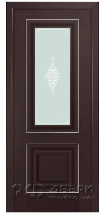 Межкомнатная дверь Profil Doors 28U (Темно-коричневый/Кристалл матовое)