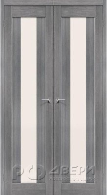 Межкомнатная распашная дверь Порта-25 Alu (Grey veralinga)