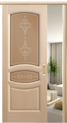 Раздвижная дверь Анастасия ДО (Беленый дуб)