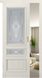 Межкомнатная дверь раздвижная Гера-2 ДО (Дуб RAL 9010)