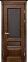 Межкомнатная дверь Аристократ 3 со стеклом (Античный Орех)
