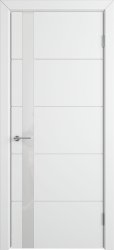 Межкомнатная дверь Тривиа ПО (Эмаль белая/Белый лакобель)