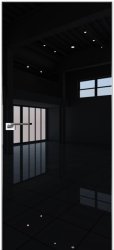 Скрытая межкомнатная дверь Profildoors кромка хром 1LK (Черная)