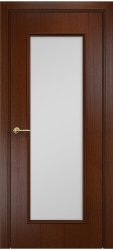 Межкомнатная дверь Турин Остекленная (Красное дерево/Сатинат белый) фабрики Оникс