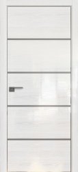 Межкомнатная дверь 20STK (Pine White glossy/Серебряный лак/Матовая кромка)