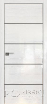 Межкомнатная дверь 20STK (Pine White glossy/Серебряный лак/Матовая кромка)