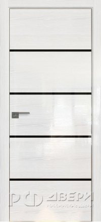 Межкомнатная дверь 20STK (Pine White glossy/Черный лак/Матовая кромка)