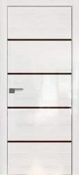 Межкомнатная дверь 20STK (Pine White glossy/Коричневый лак/Матовая кромка)