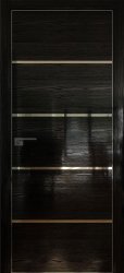 Межкомнатная дверь 20STK (Pine Black glossy/Зеркало/Матовая кромка)