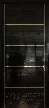Межкомнатная дверь 20STK (Pine Black glossy/Зеркало/Матовая кромка)